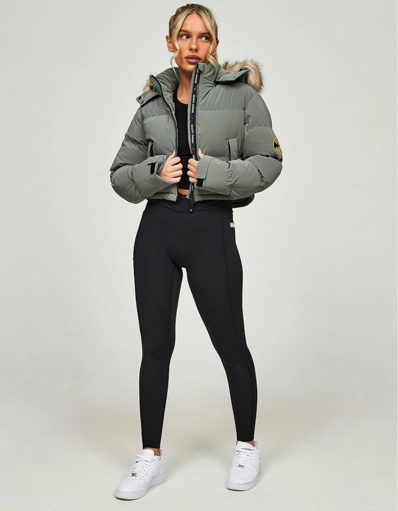 Bellucci 20 Cropped Padded Jacket - Sage - Green