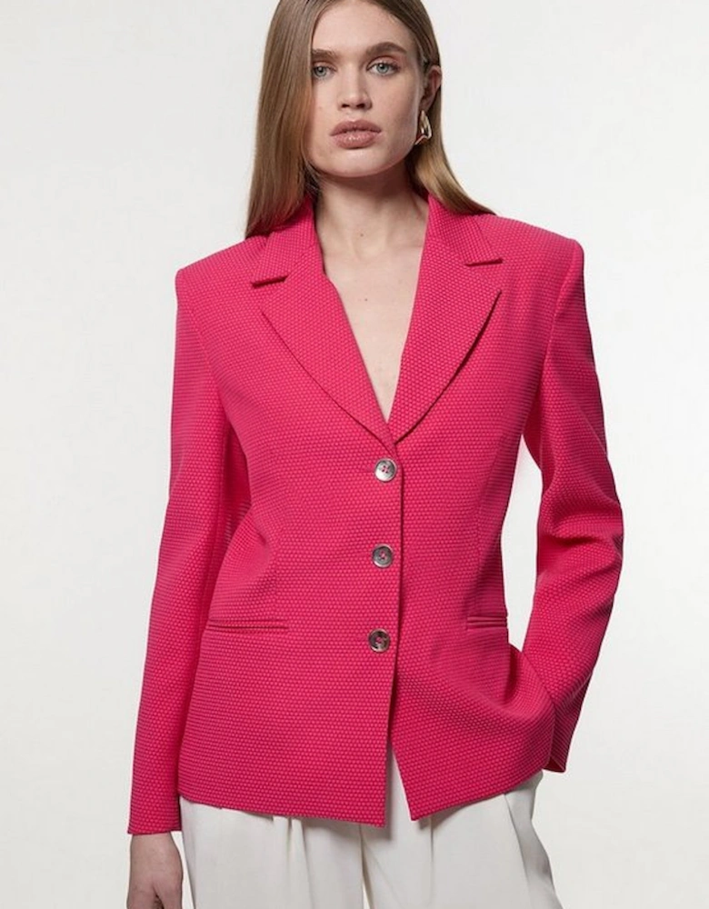 Tailored Textured Single Breasted Jacket