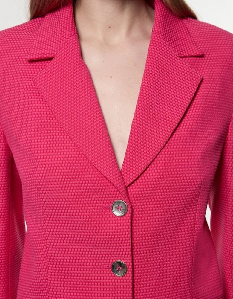 Tailored Textured Single Breasted Jacket