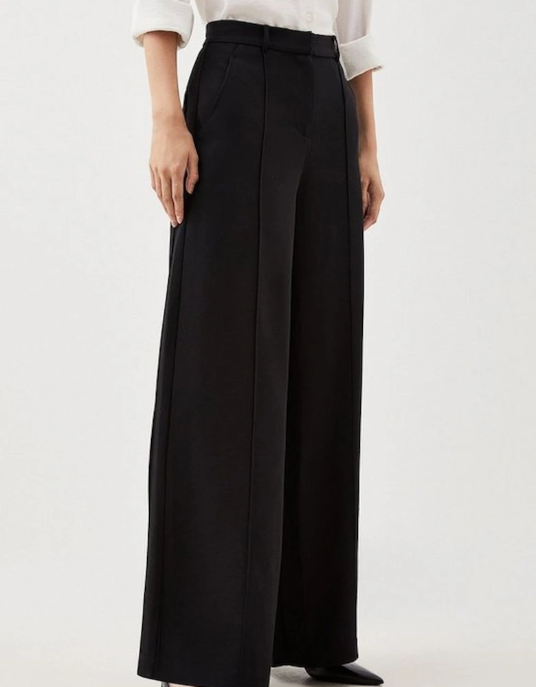 Tall Premium Woven Viscose Crepe Wide Leg Trouser