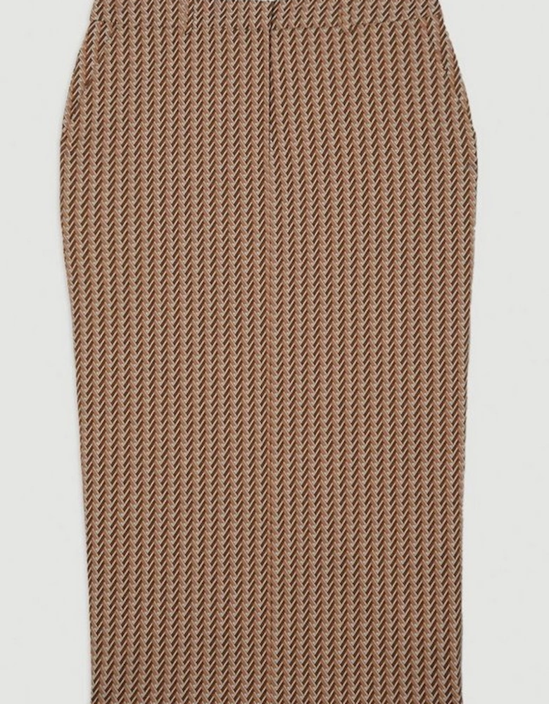 Jacquard Tailored Maxi Pencil Skirt