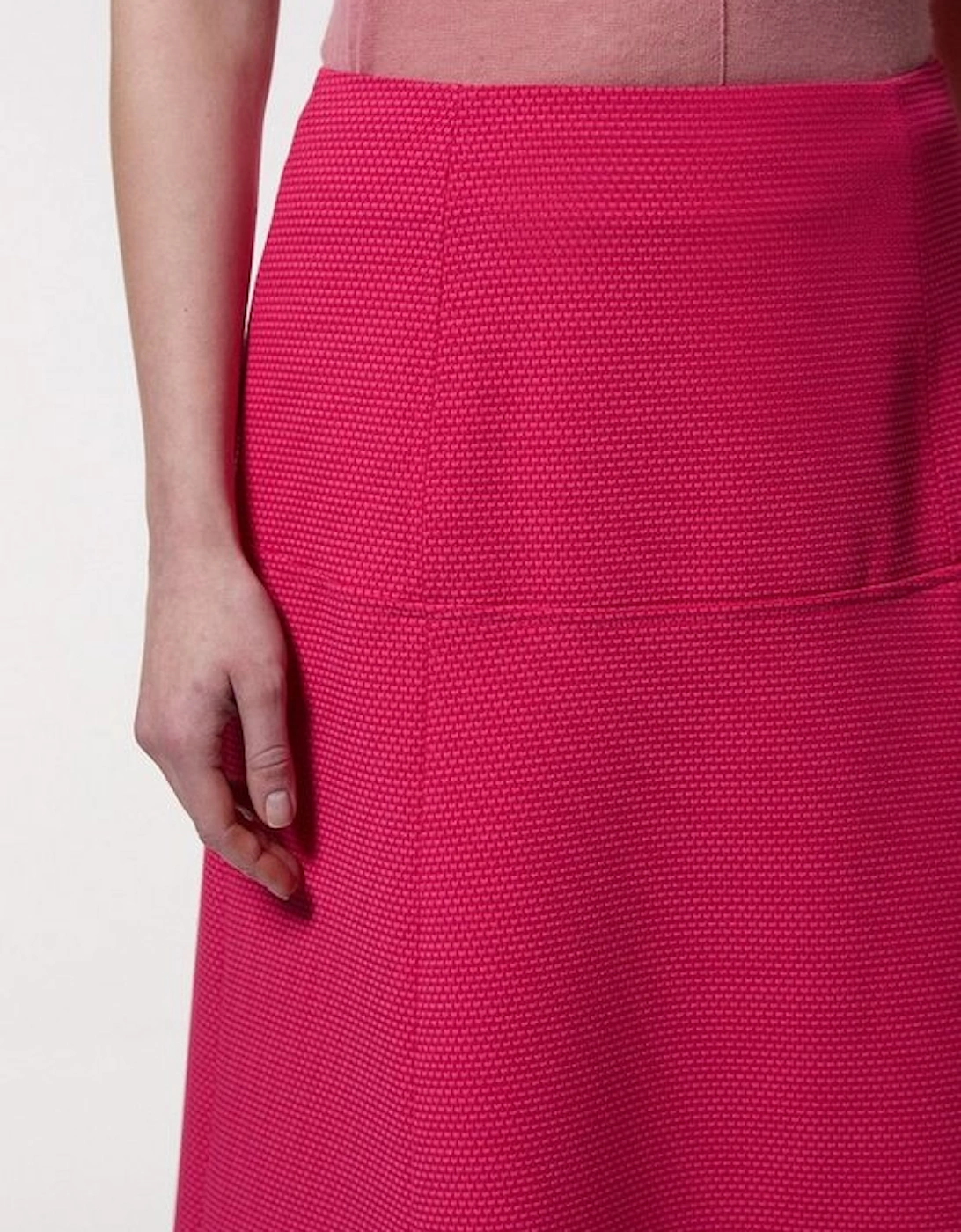 Tailored Textured Full Midi Skirt