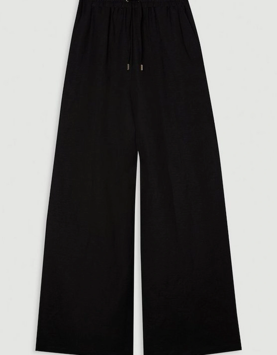 Viscose Linen Tie Waist Woven Trouser