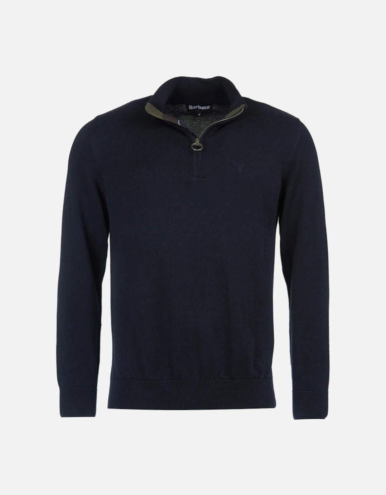 Cotton Half Zip Knitwear Navy