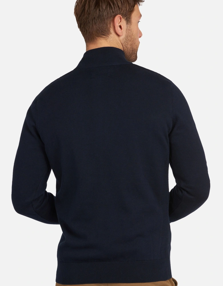 Cotton Half Zip Knitwear Navy