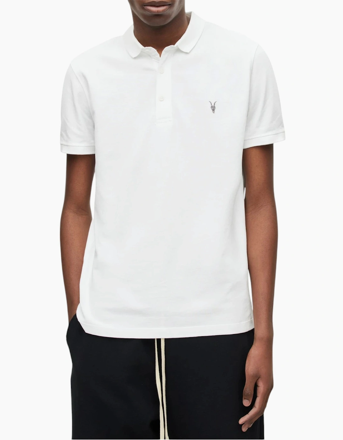 Allsaints Men's White All Saints Reform Polo Shirt Summer Cotton Top - Size: 44