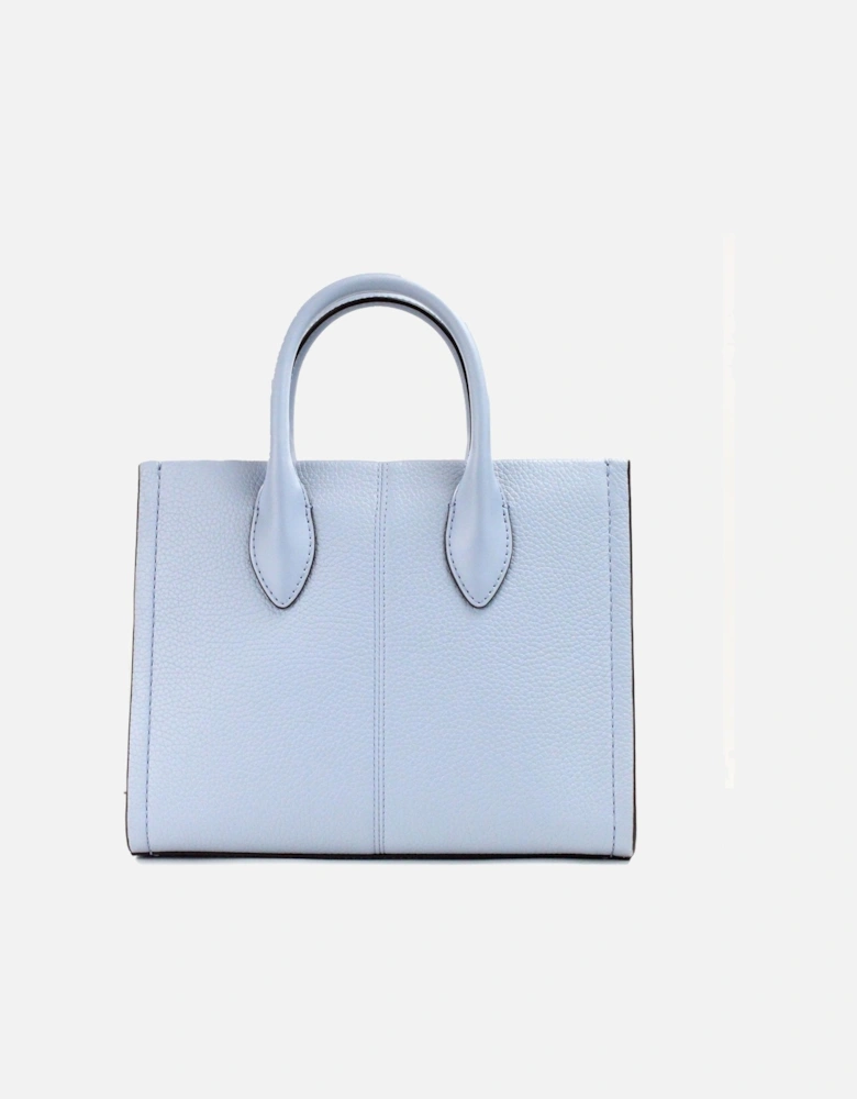 Pebbled Leather Top Zip Shopper Tote with Crossbody Strap Women - Pale