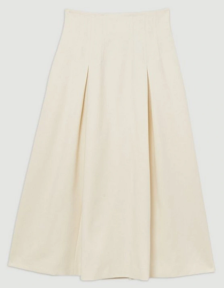 Compact Stretch Tailored Seam Detail Prom Full Skirt