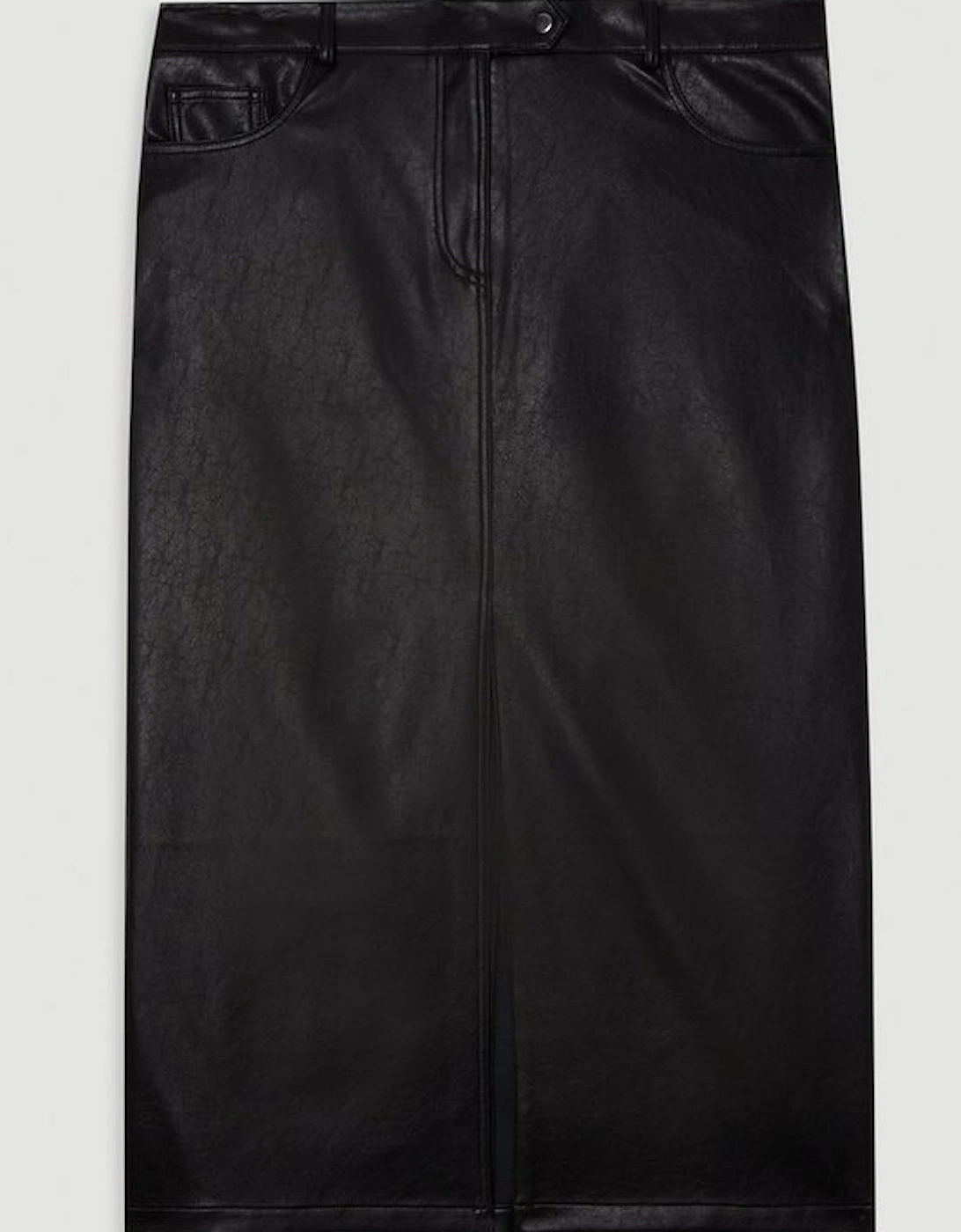 Plus Size Faux Leather Pencil Midi Skirt