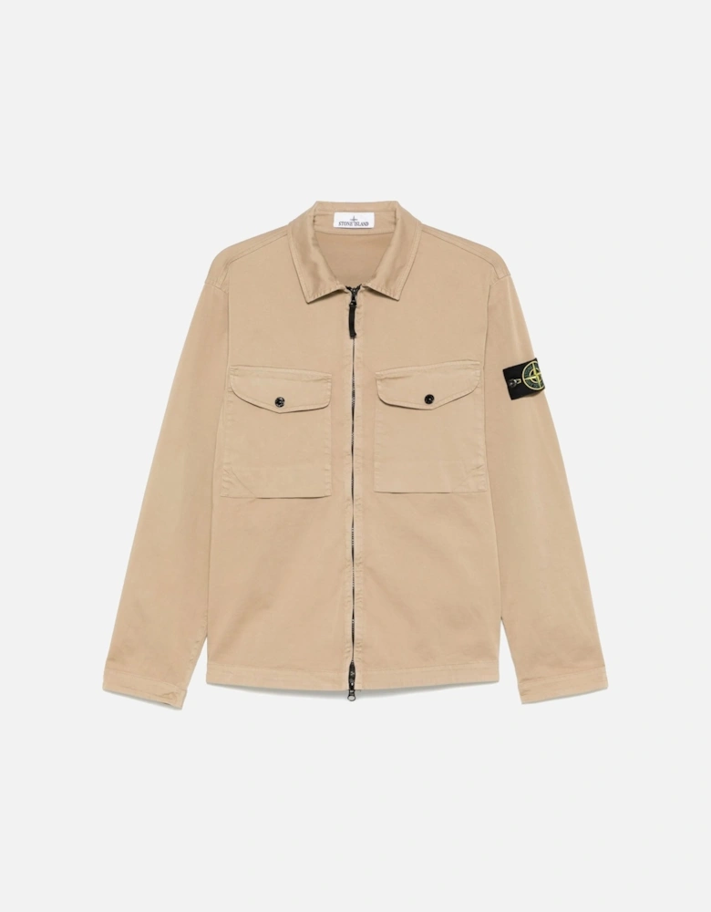 Patch Pocket Compass Overshirt Beige