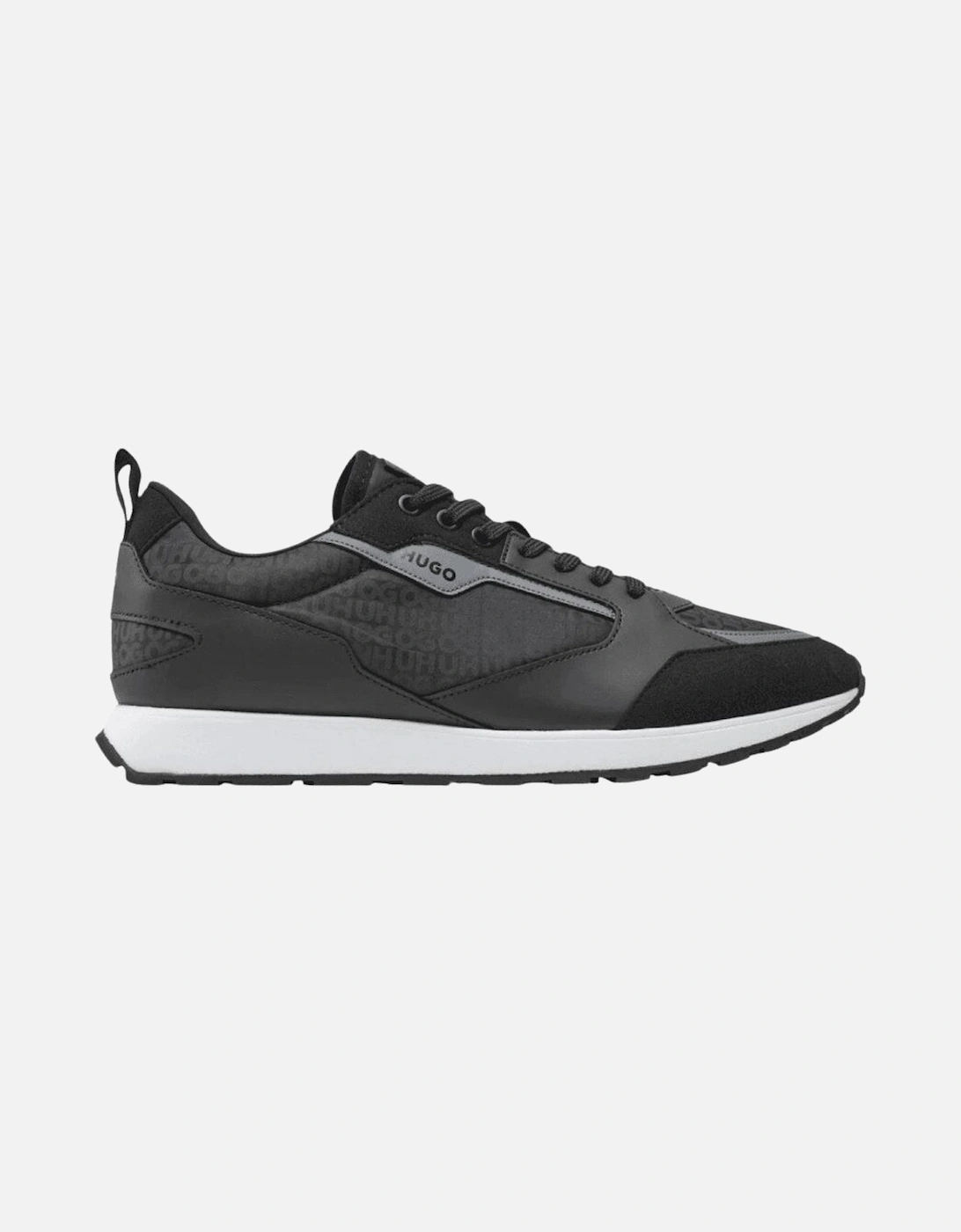 Icelin_Runn Mixed Material Black Sneaker Trainers, 5 of 4