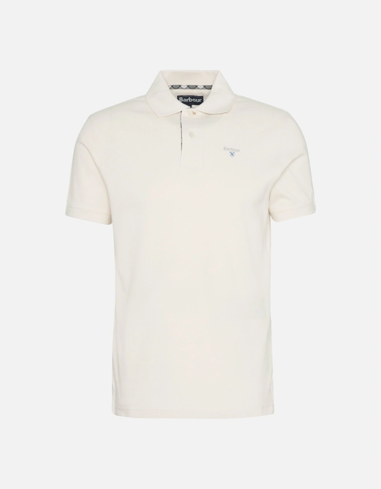 Tartan Pique Polo Antique White