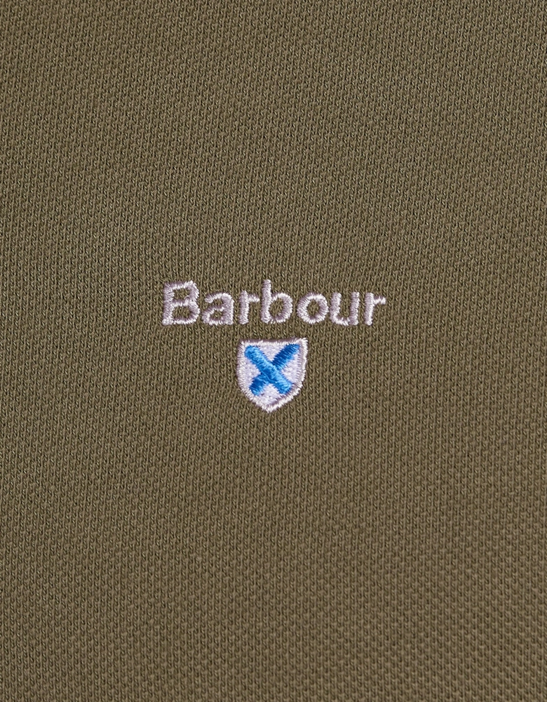 Tartan Pique Polo Shirt Dark Olive