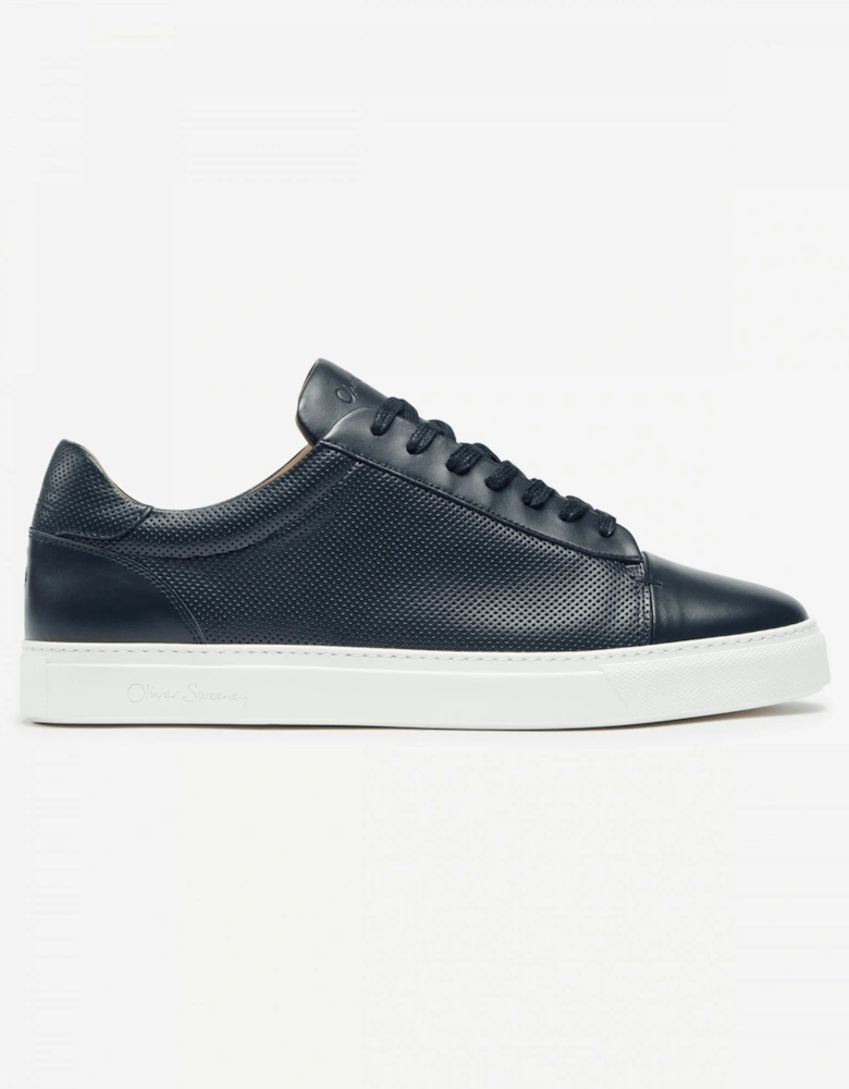 Almada Mens Perforated Leather Trainers