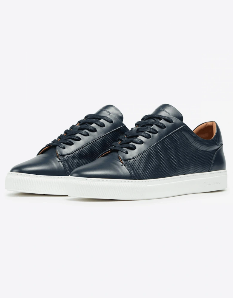 Almada Mens Perforated Leather Trainers