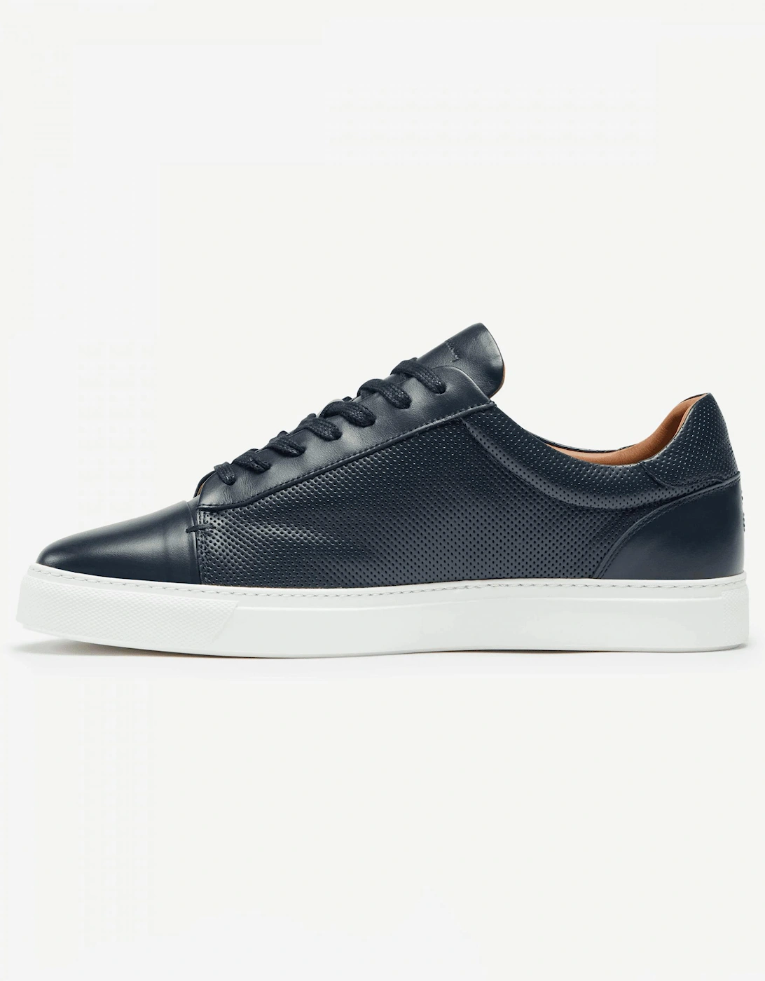 Almada Mens Perforated Leather Trainers