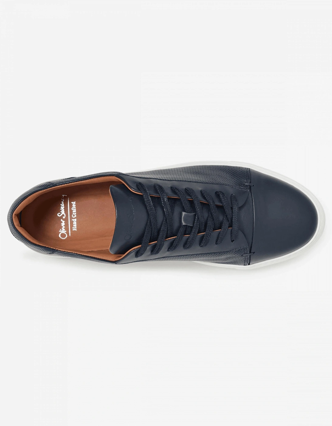 Almada Mens Perforated Leather Trainers