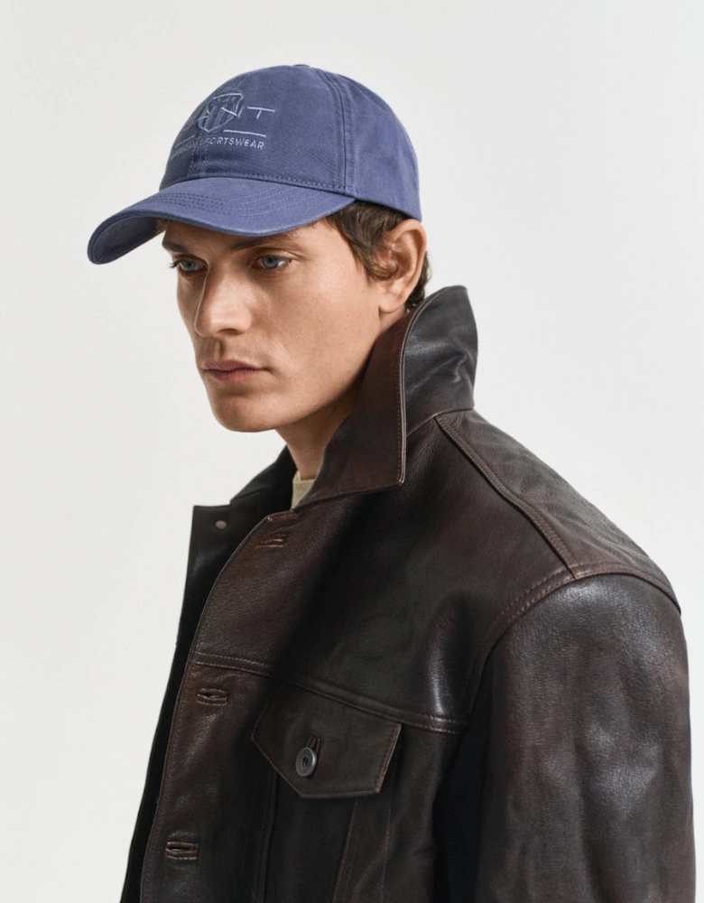 Tonal Archive Shield Baseball Cap, Dusty Navy