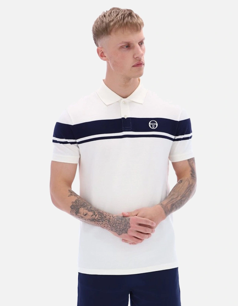 Young Line Polo Shirt Gardenia/Maritime Blue