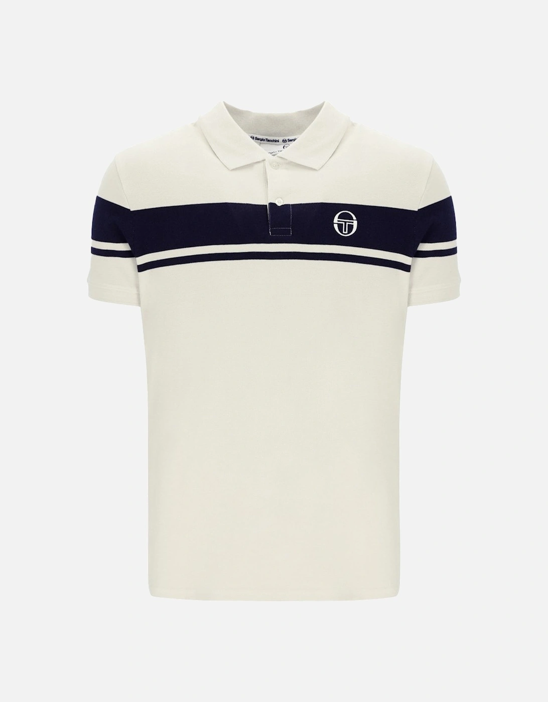 Young Line Polo Shirt Gardenia/Maritime Blue, 5 of 4