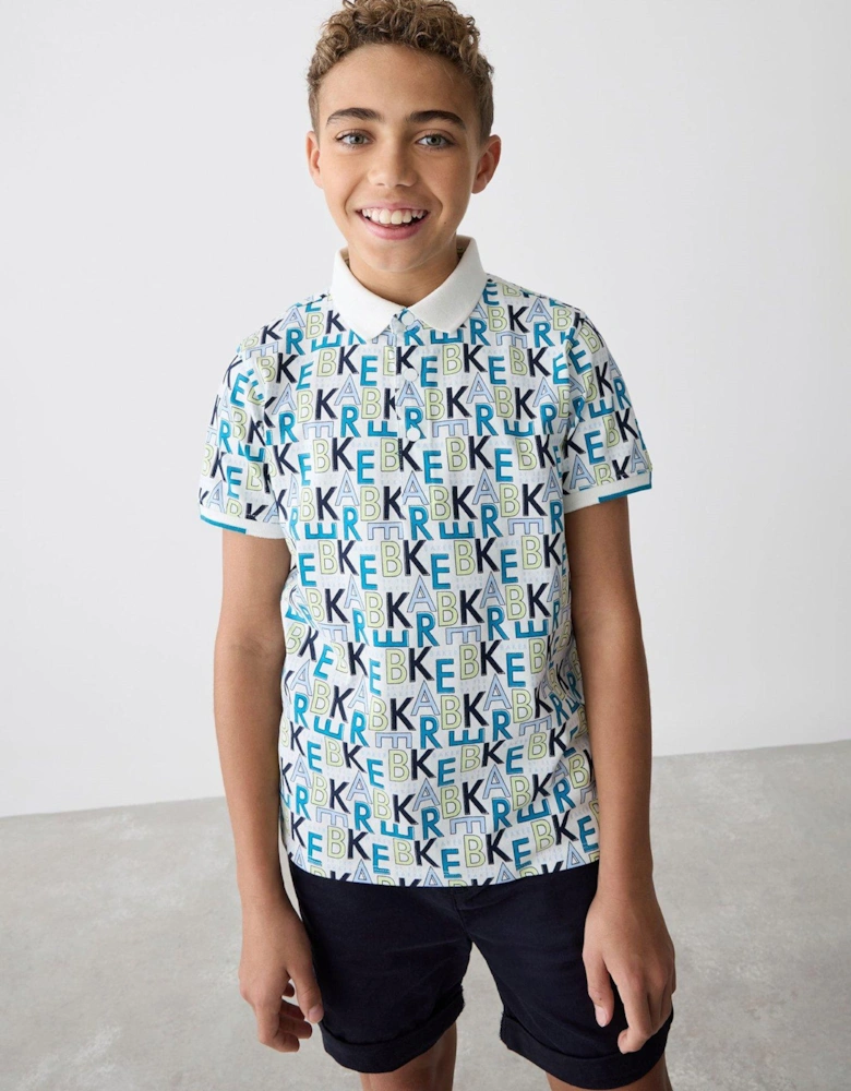 Boys Short Sleeve Polo Shirt - White