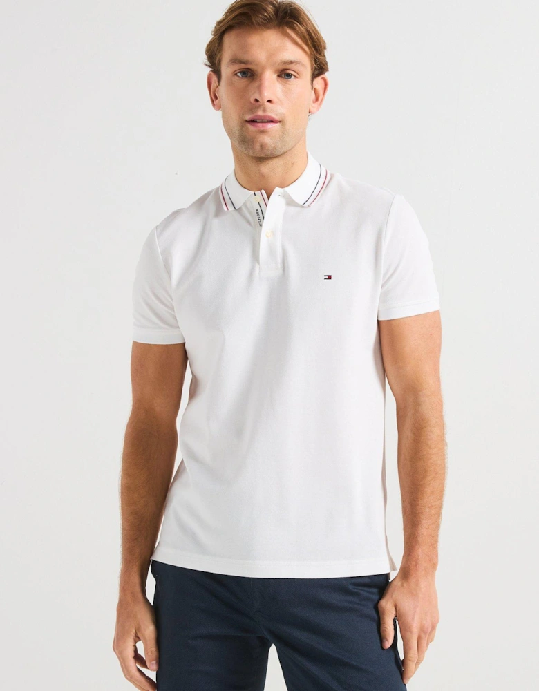 Regular Fit Placket Interest Polo Shirt - White