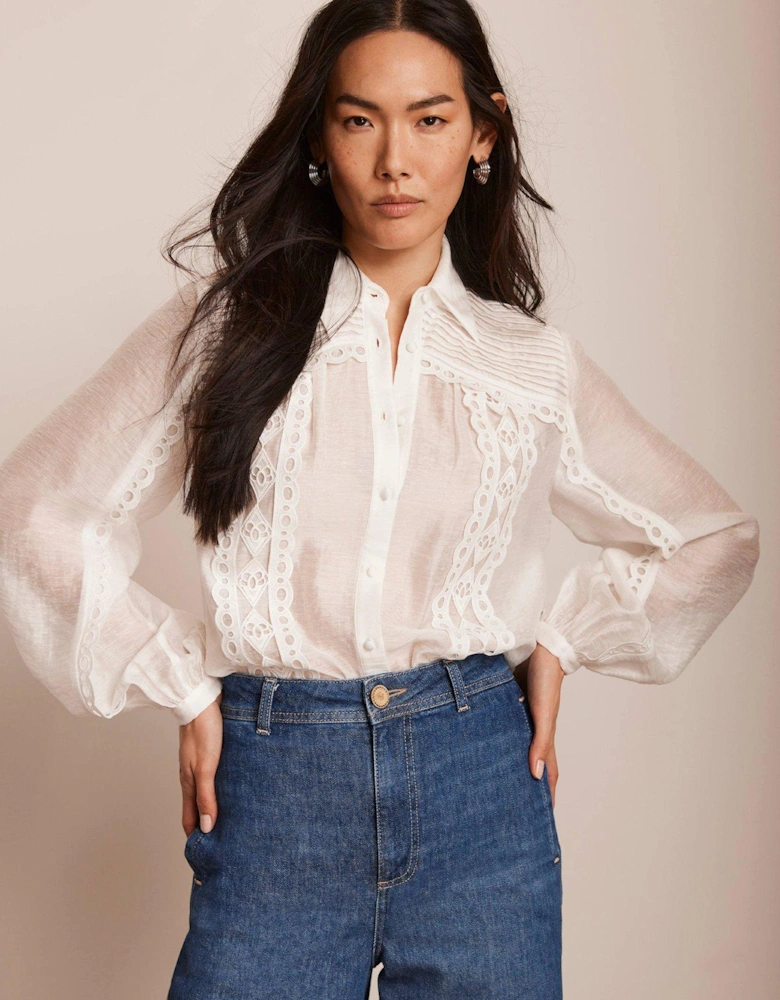 Trim Detail Shirt - White