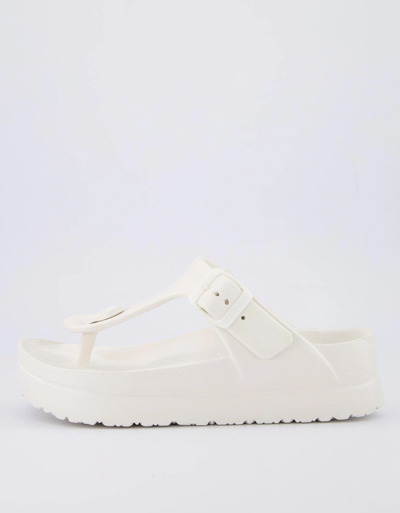 Toe Post Eva Sliders - White