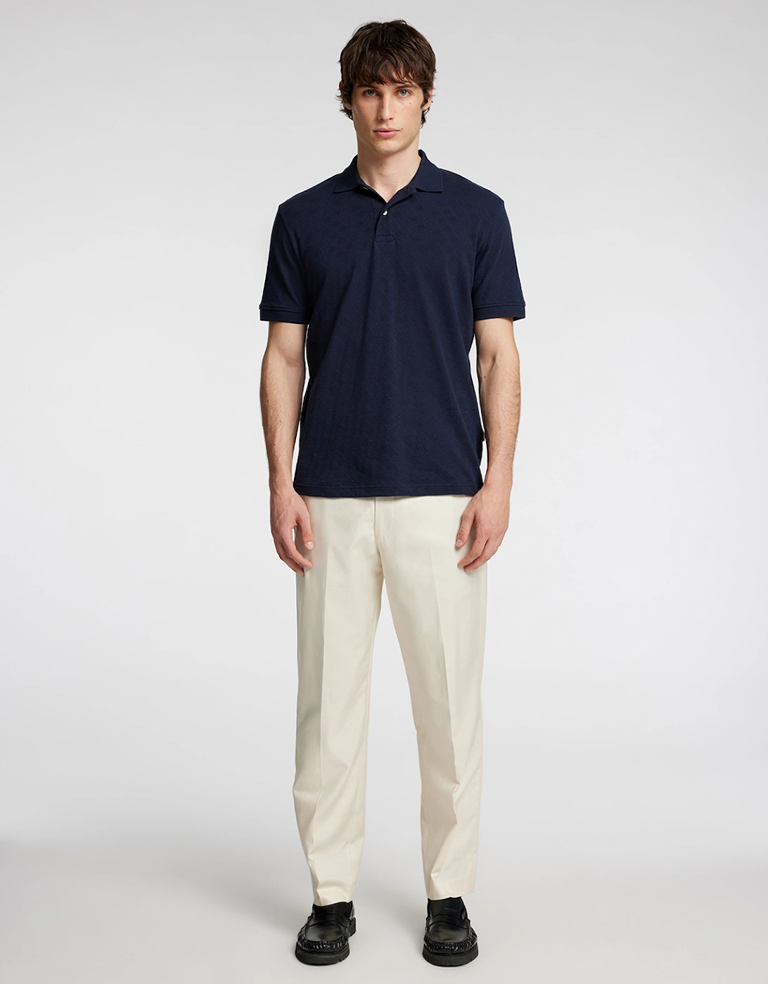 Homme Paul Jacquard Short Sleeve Polo Sky Captain