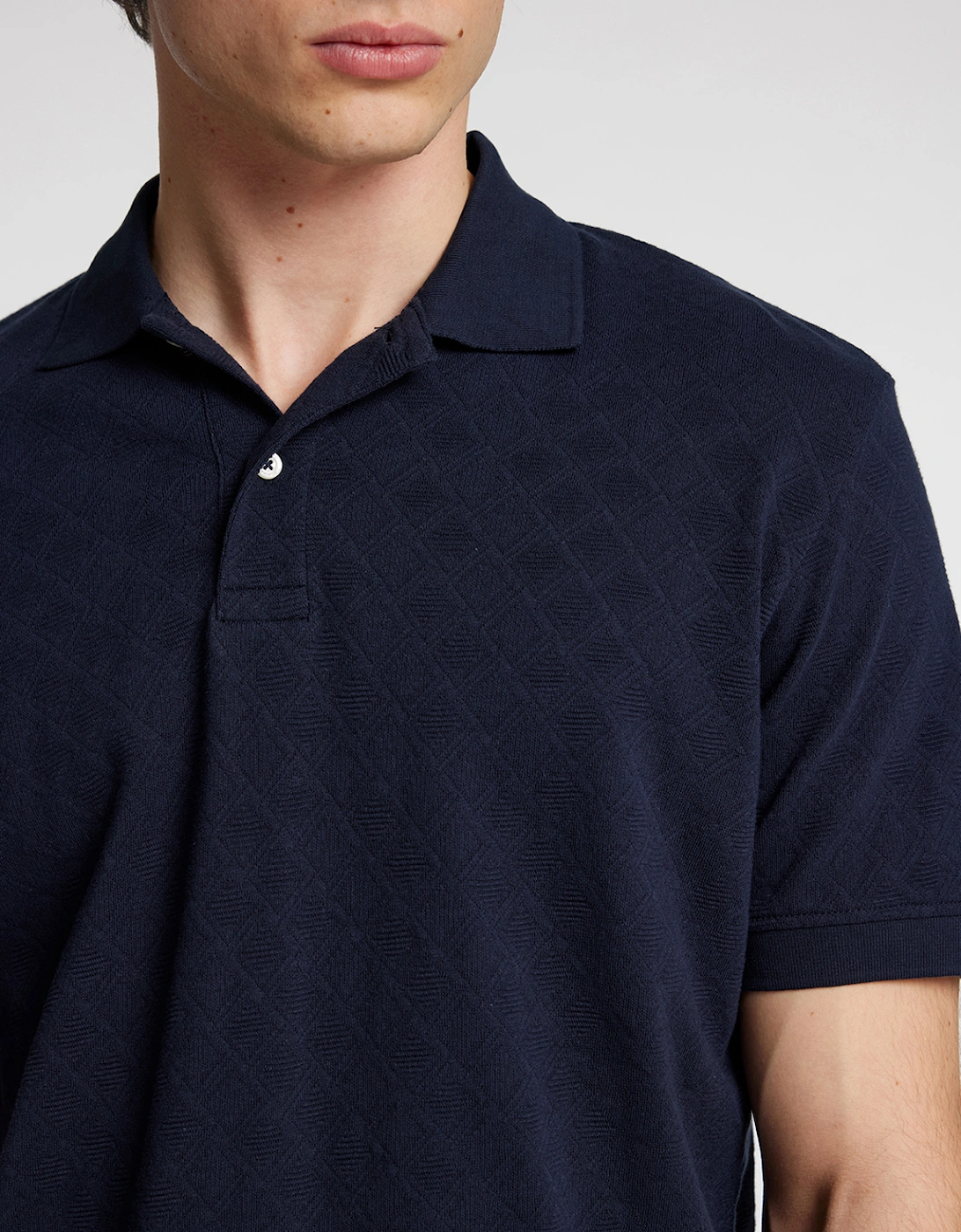 Homme Paul Jacquard Short Sleeve Polo Sky Captain