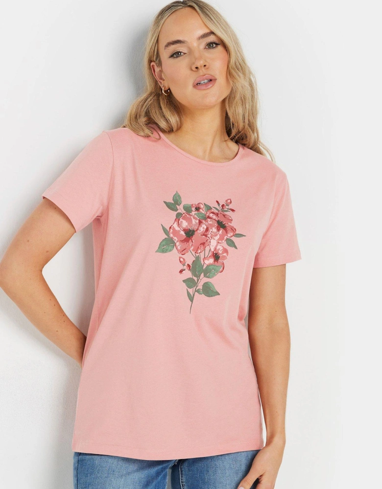 Placement Print T-Shirt - Pink