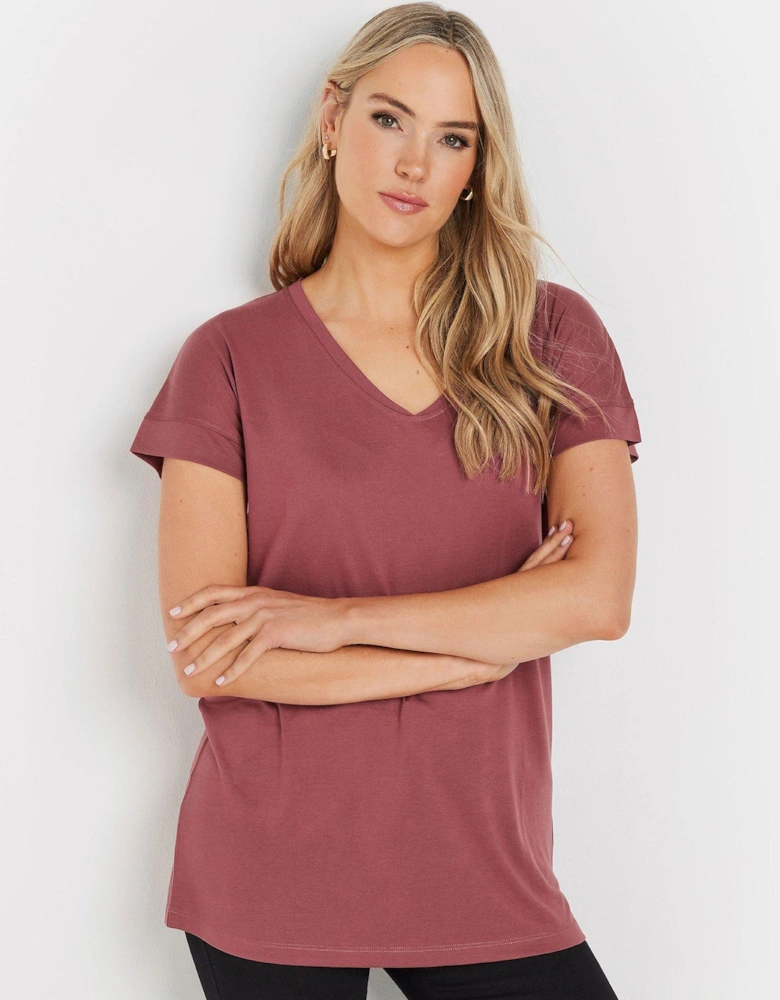 Premium Modal V-Neck T-Shirt - Pink