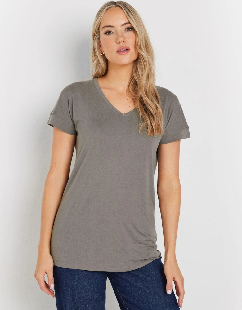 Premium Modal V-Neck T-Shirt - Grey