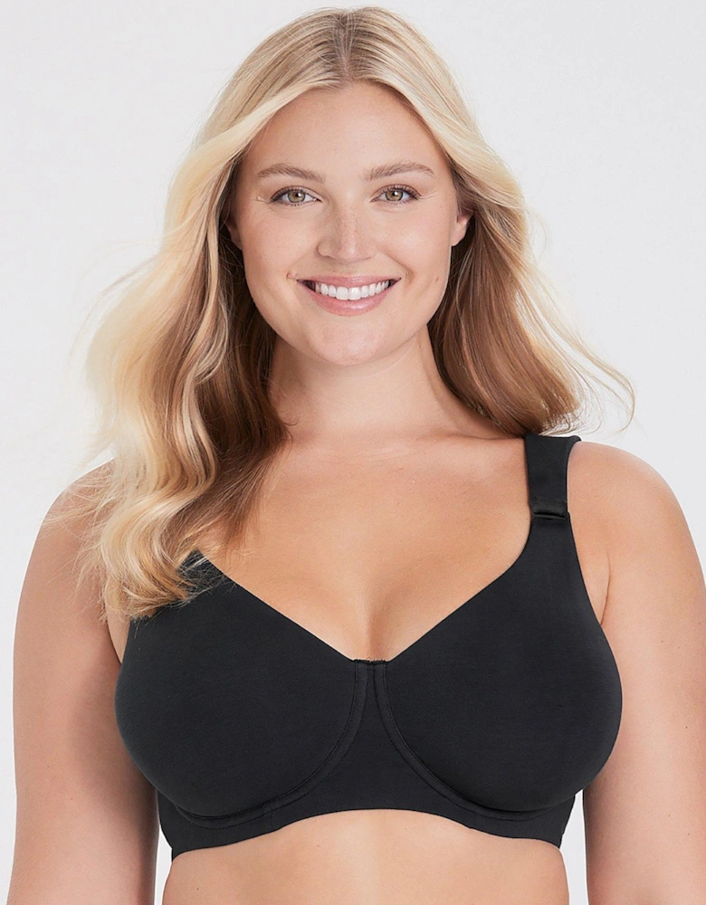 Cotton T-shirt Bra - Black