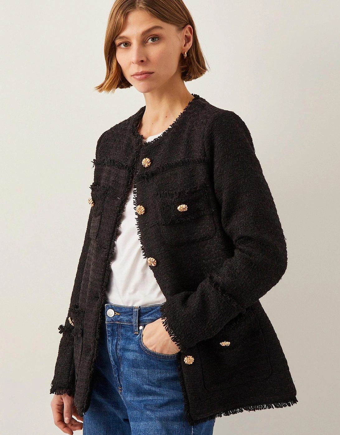 Harriet Tweed Blazer - Black, 2 of 1