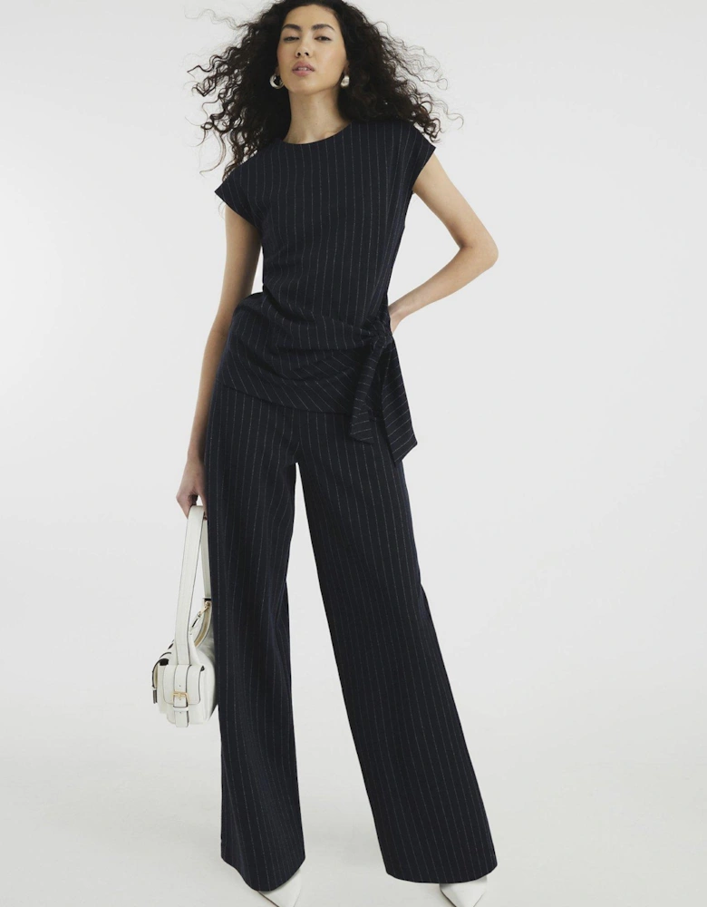 Drawstring Pinstripe Trousers