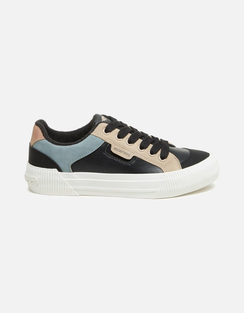 Cheery Blocked Pu Trainer - Black