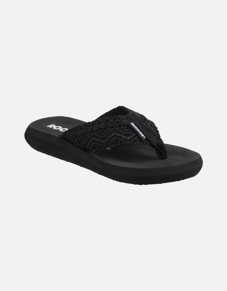 Spotlight Lima Crochet Toepost Sandal - Black