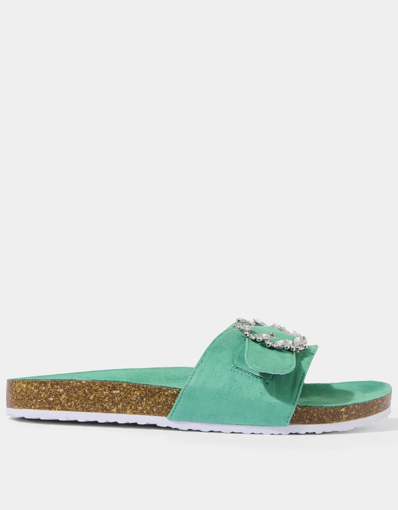 Sunny Rays Buckle Sandals - Green