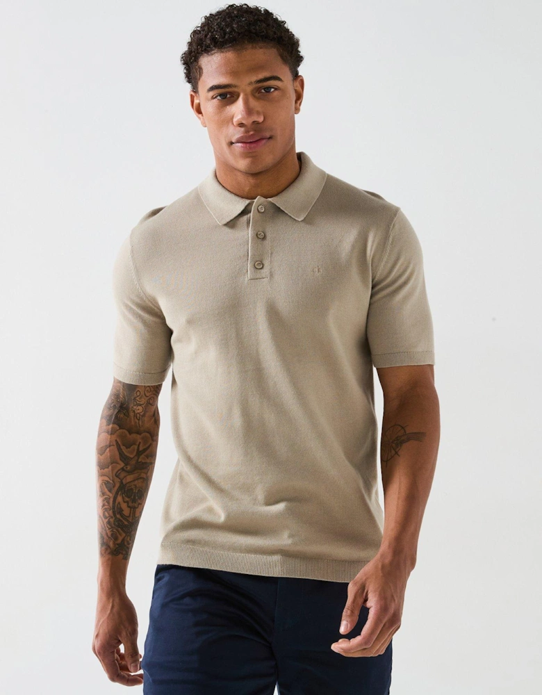 Knitted Supima Cotton Polo Shirt - Cream