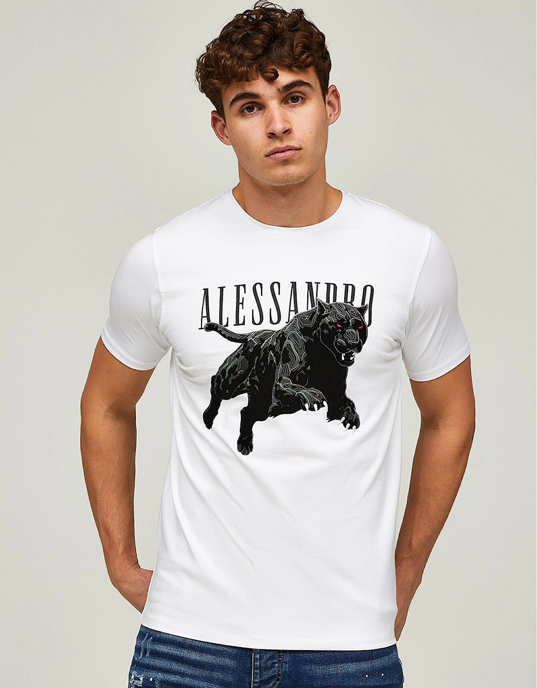 Sciopero Panther Graphic T-Shirt - White, 6 of 5