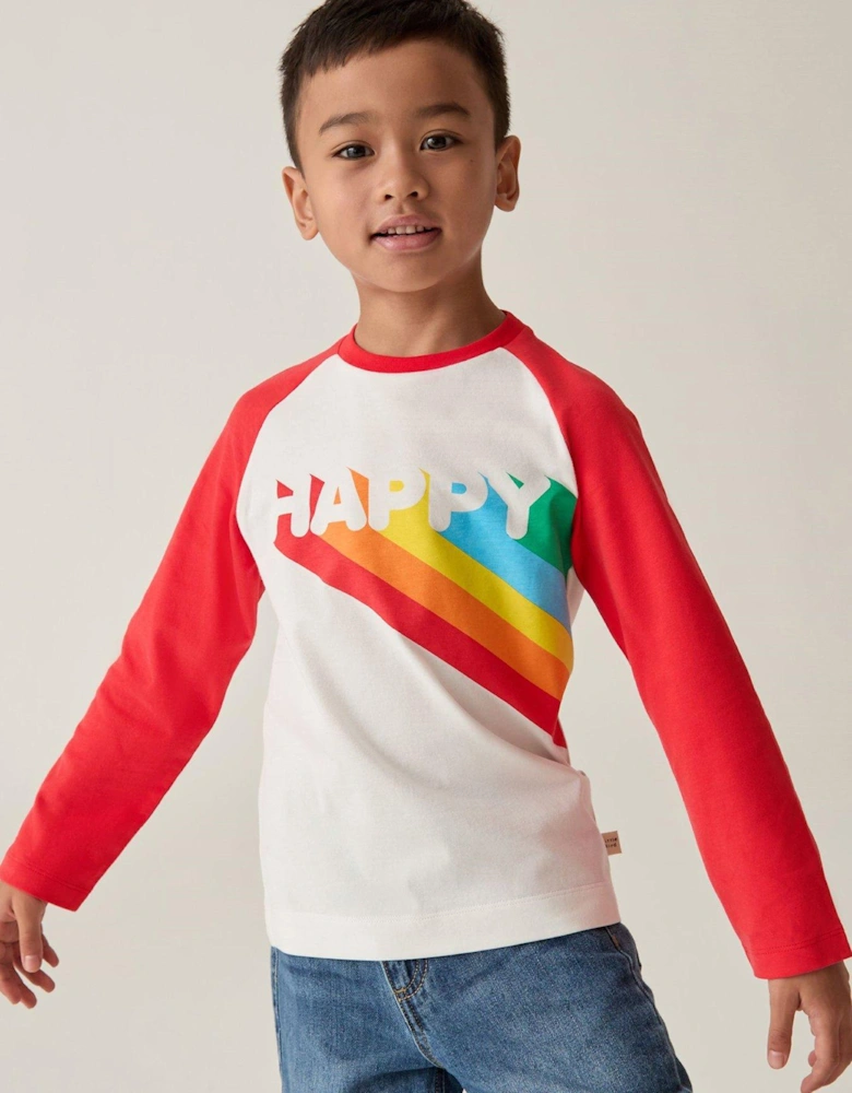 Happy Long Sleeve T-Shirt - Red