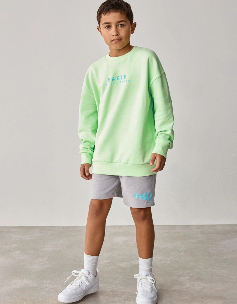 Boys Sweat Top & Shorts Set - Green