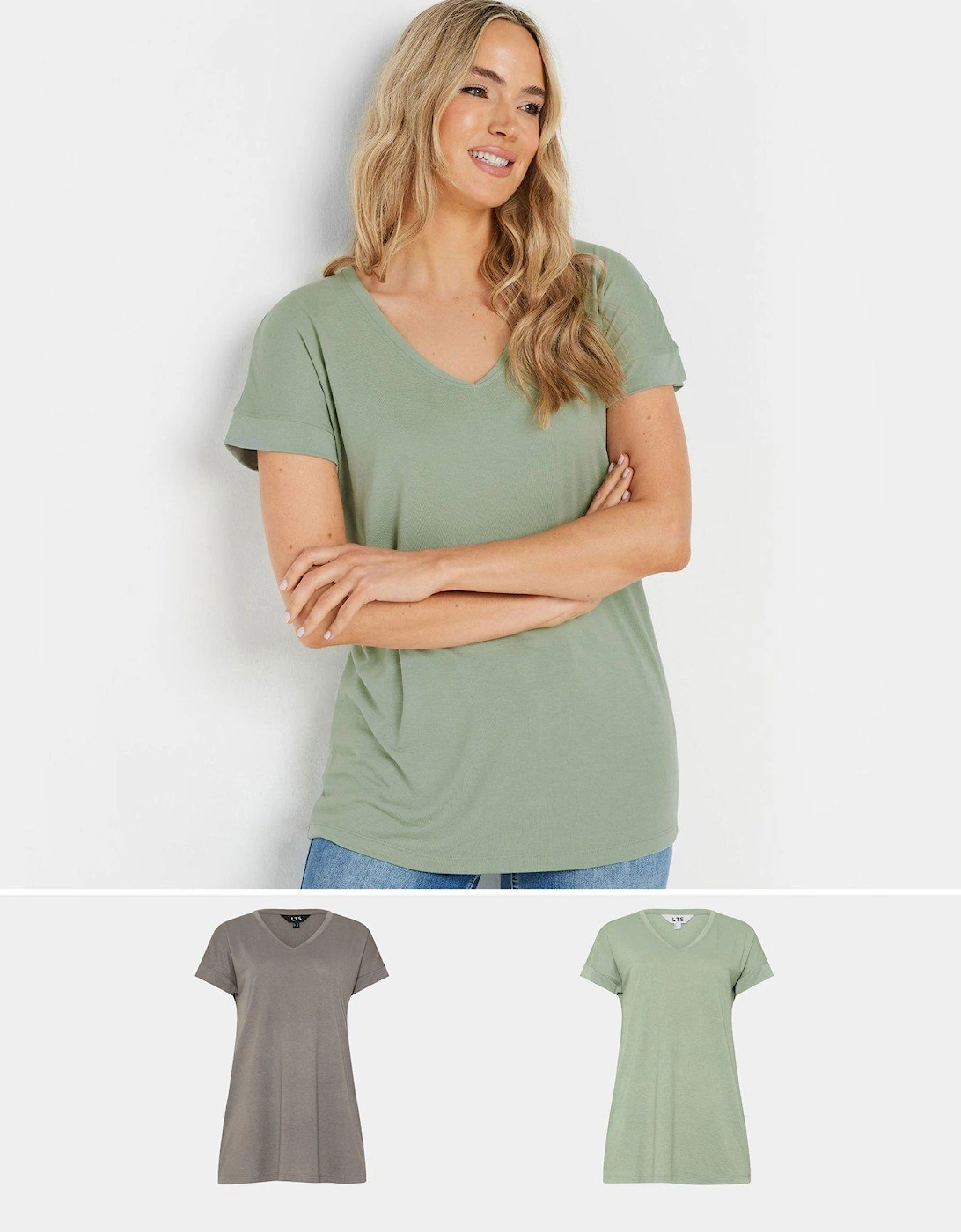 2 Pack Modal T-Shirts - Green, 2 of 1