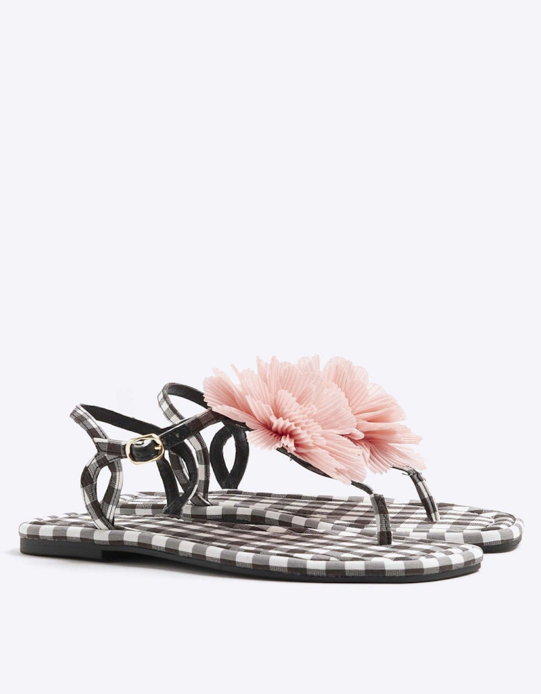 Flower Toe Thong Flat Sandals