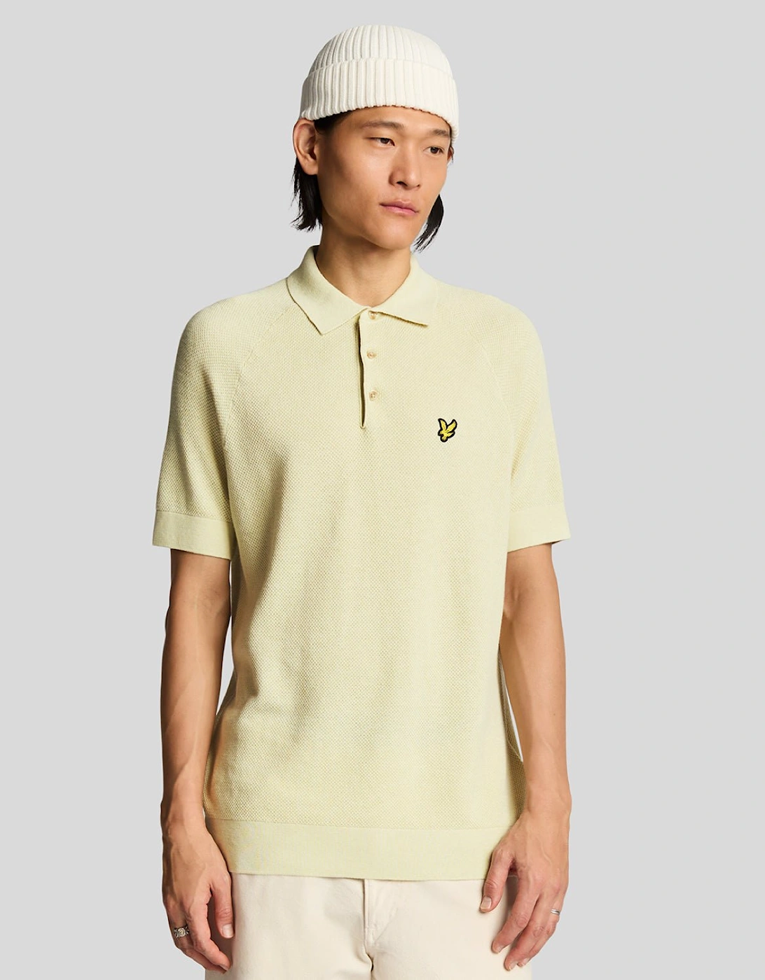 Linen Blend Knitted Polo Shirt, 6 of 5