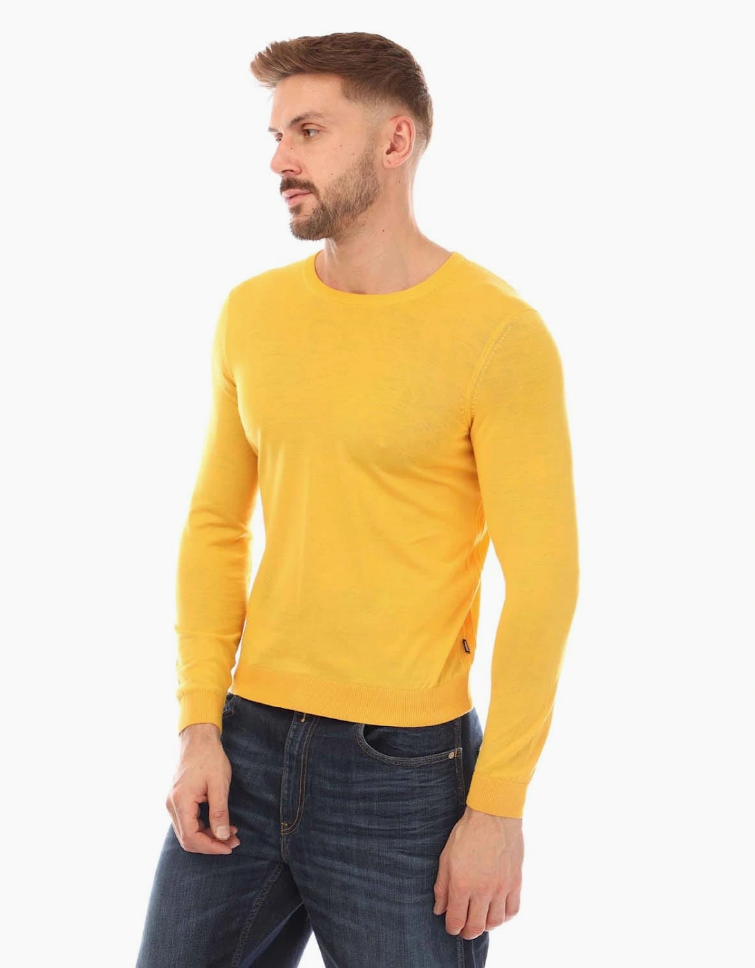 Hugo Boss Men's Leno-P Sweater - Yellow - Size: 44