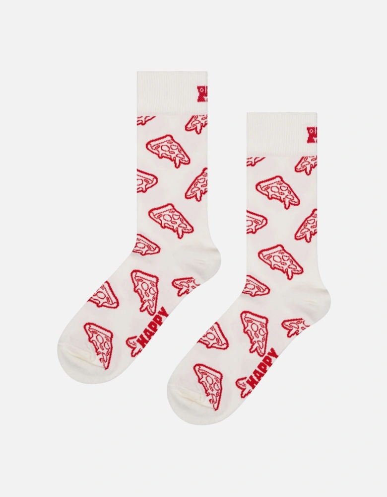 Pizza Socks, White