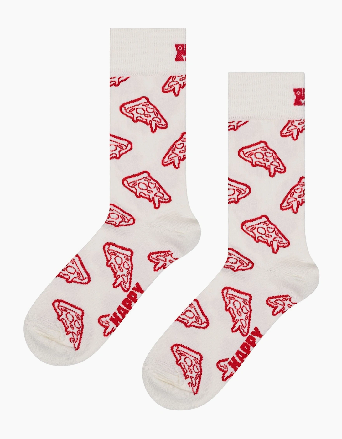 Women's Pizza Socks, White - White/White - Size: 9.5/12.5/12/11.5/11/10.5/10/13/9/8/8.5