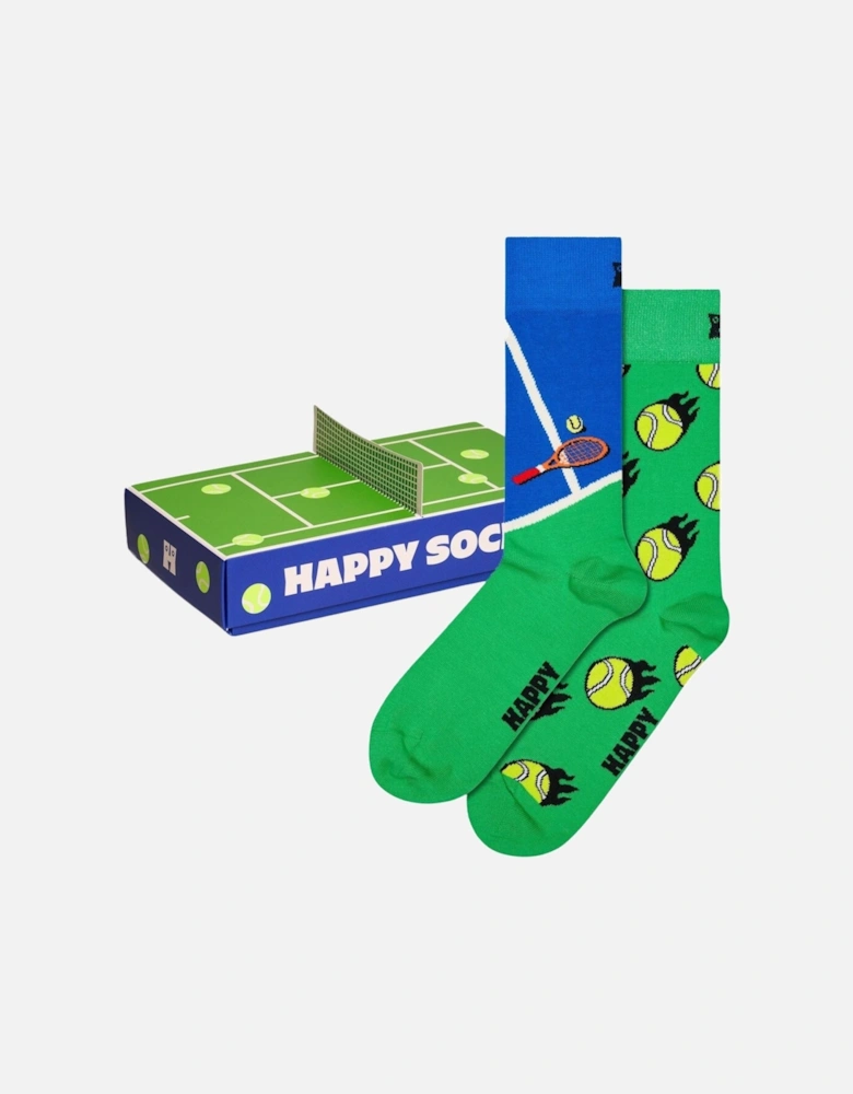 2-Pack Tennis Socks Gift Set, Green/blue